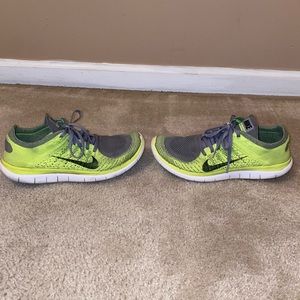 Nike Free Flyknit 4.0 Neon Green Size 9